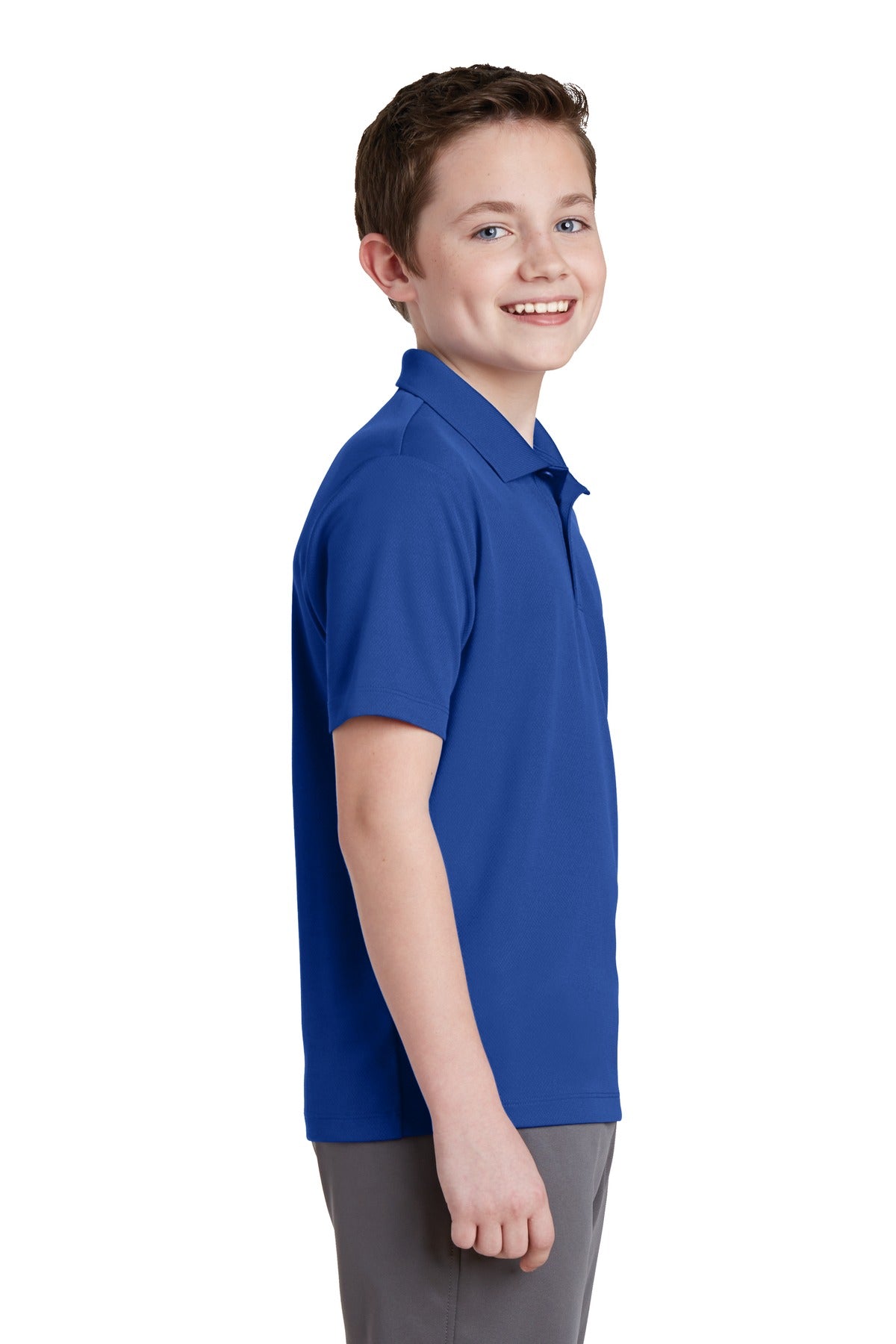 True Royal Sport-Tek Youth PosiCharge RacerMesh Polo. YST640