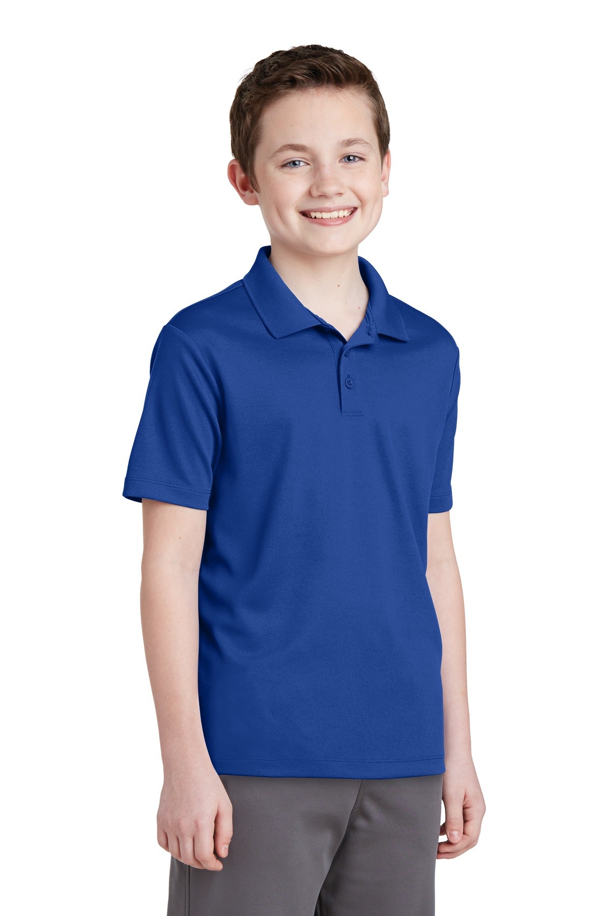 True Royal Sport-Tek Youth PosiCharge RacerMesh Polo. YST640