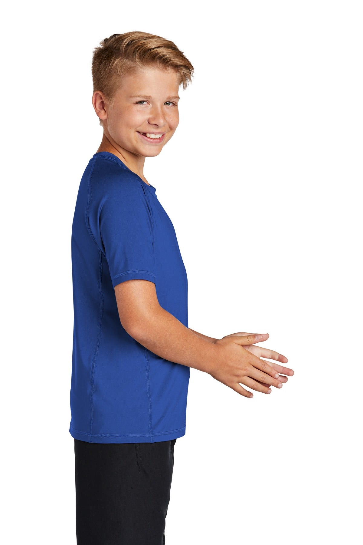 True Royal Sport-Tek Youth Rashguard Tee. YST470