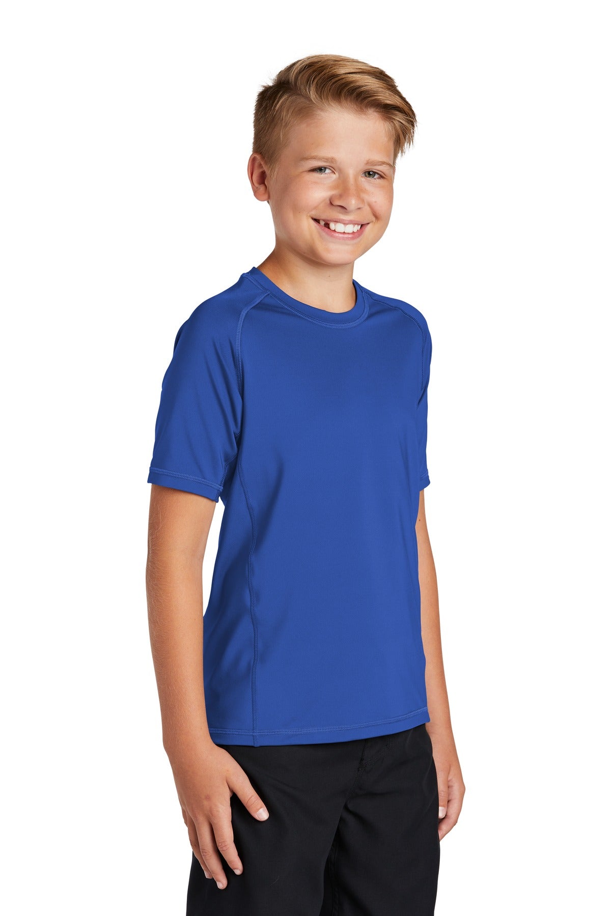 True Royal Sport-Tek Youth Rashguard Tee. YST470