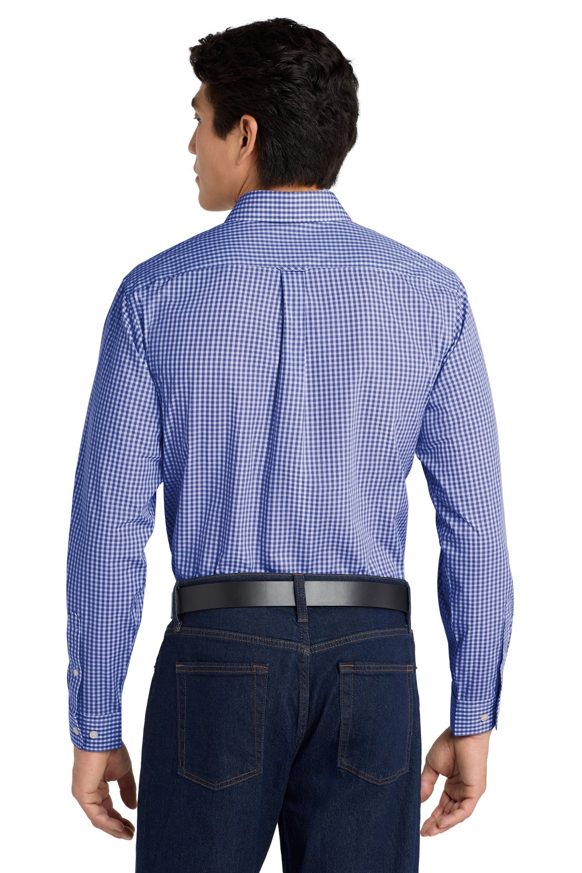True Royal/Wht Port Authority Broadcloth Gingham Easy Care Shirt W644