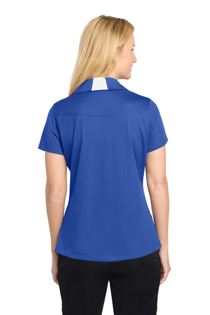 True Royal/Wht Sport-Tek Women's Side Blocked Micropique Sport-Wick Polo. LST655