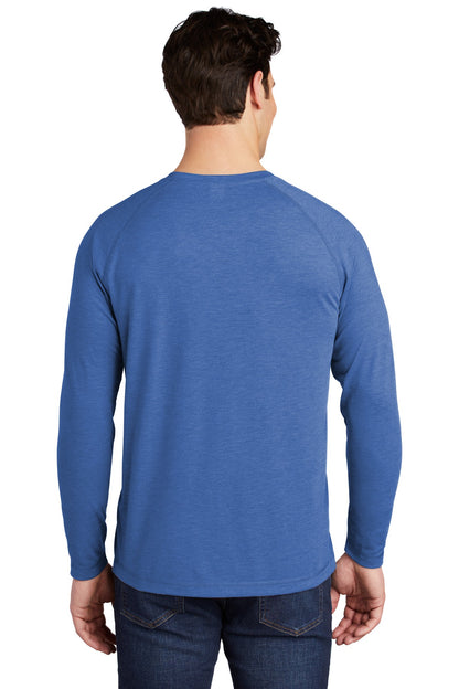 True Royl Hthr Sport-Tek PosiCharge Long Sleeve Tri-Blend Wicking Raglan Tee ST400LS