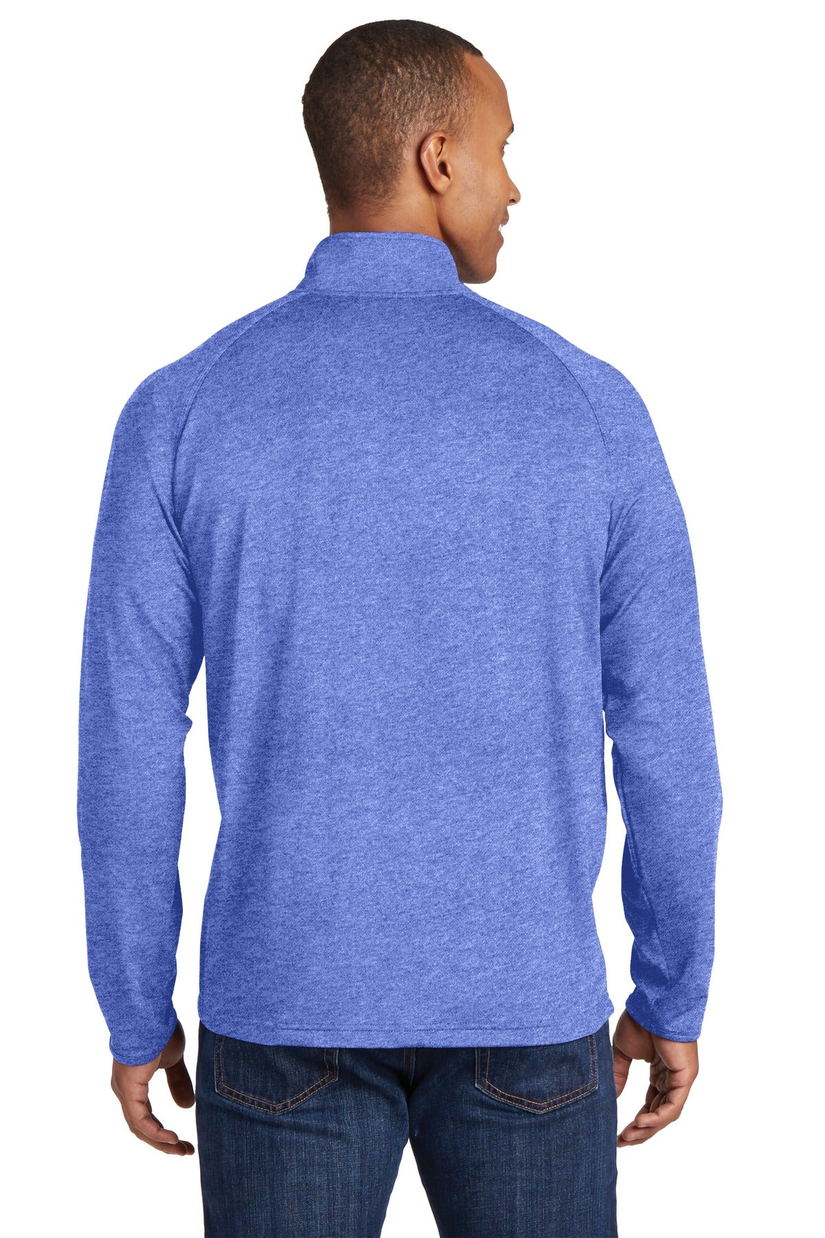 True Ryl Hthr Sport-Tek Sport-Wick Stretch 1/4-Zip Pullover. ST850