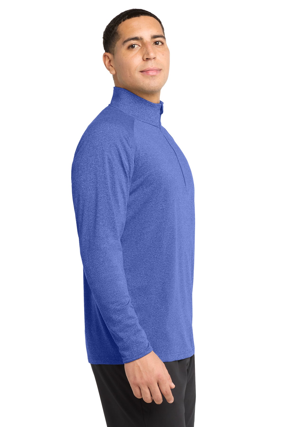 True Ryl Hthr Sport-Tek Sport-Wick Stretch 1/4-Zip Pullover. ST850