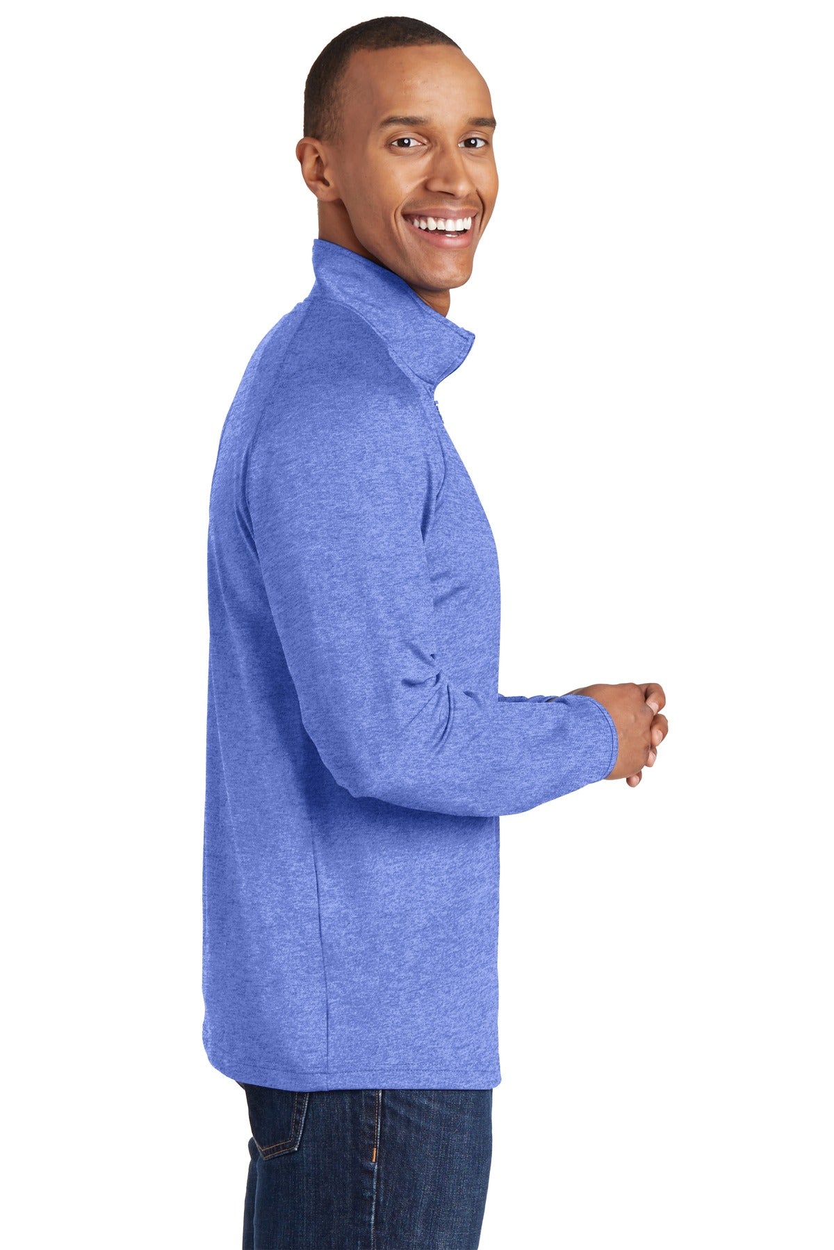 True Ryl Hthr Sport-Tek Tall Sport-Wick Stretch 1/4-Zip Pullover. TST850
