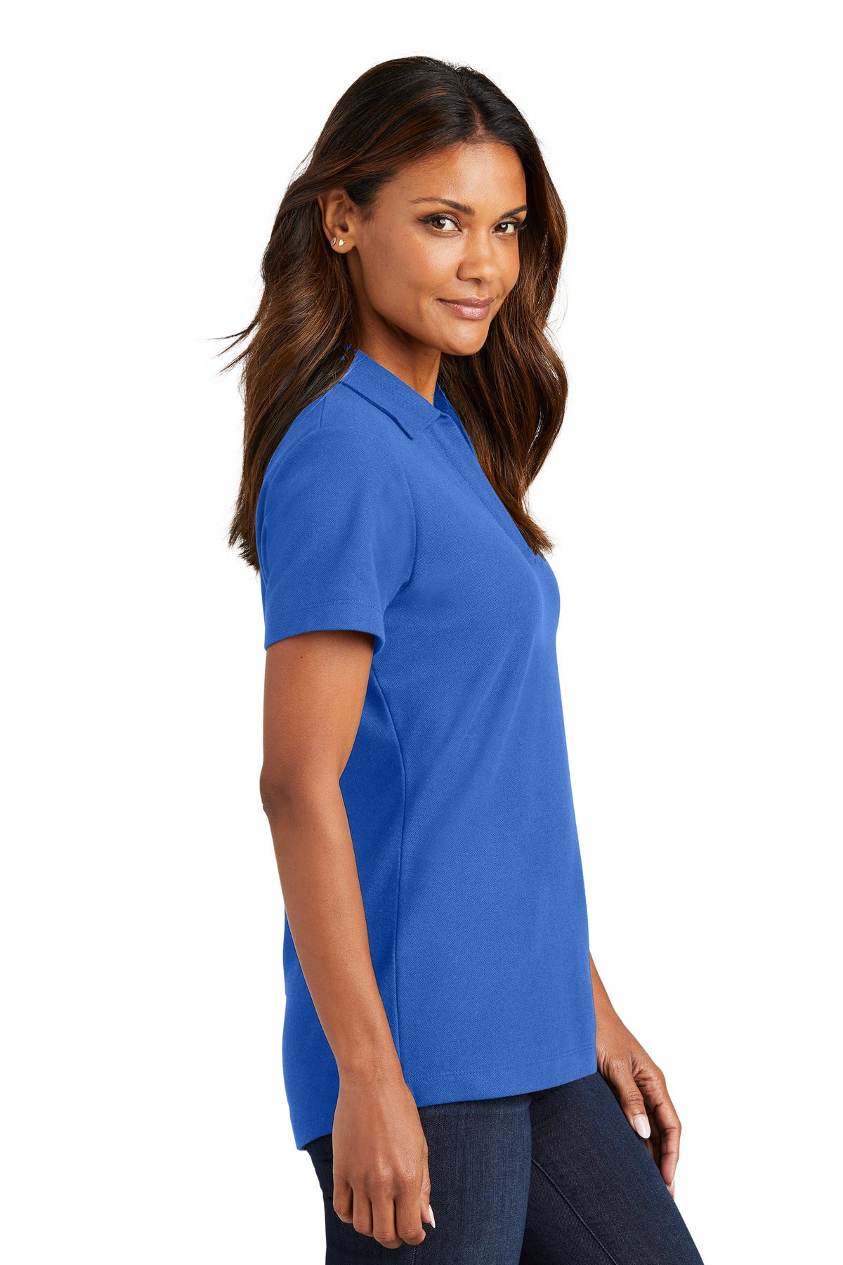 TrueBlue Port Authority Women's C-FREE Cotton Blend Pique Polo LK867