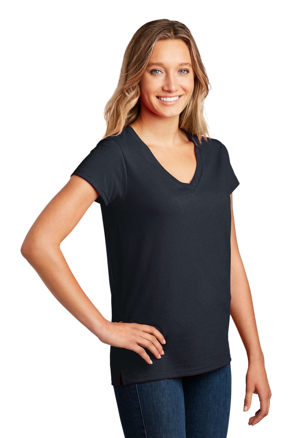 TrueNavy District Women's Re-Tee V-Neck DT8001