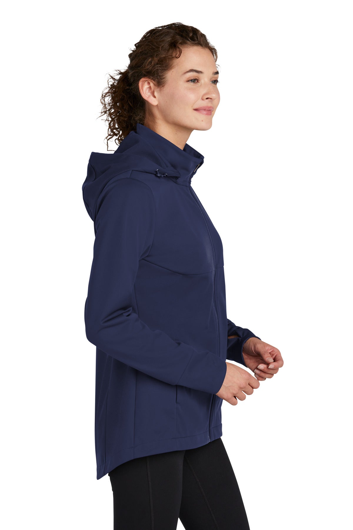 TrueNavy Sport-Tek Women's Hooded Soft Shell Jacket LST980