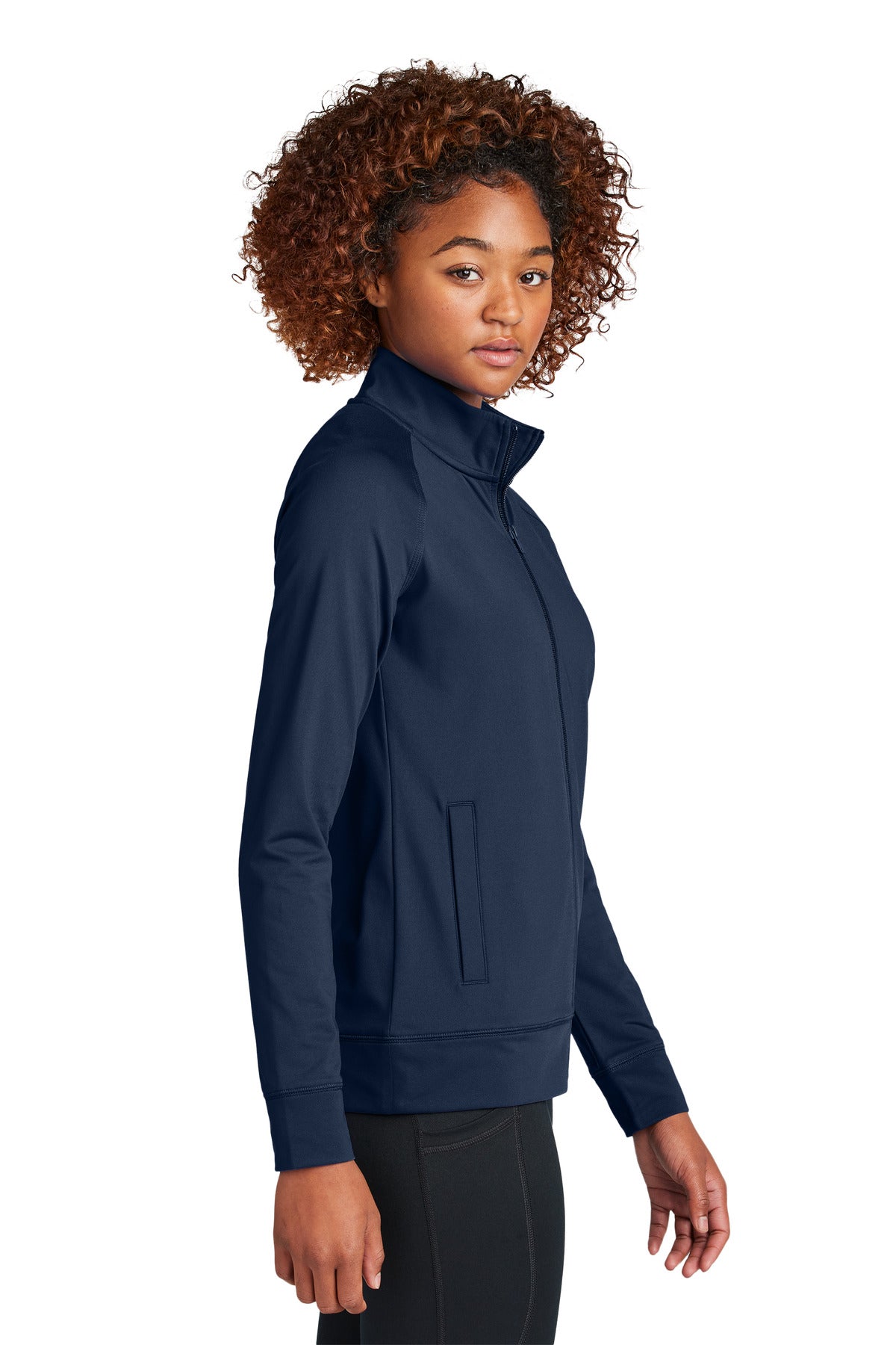 TrueNavy Sport-Tek Women's Sport-Wick Stretch Full-Zip Cadet Jacket LST857