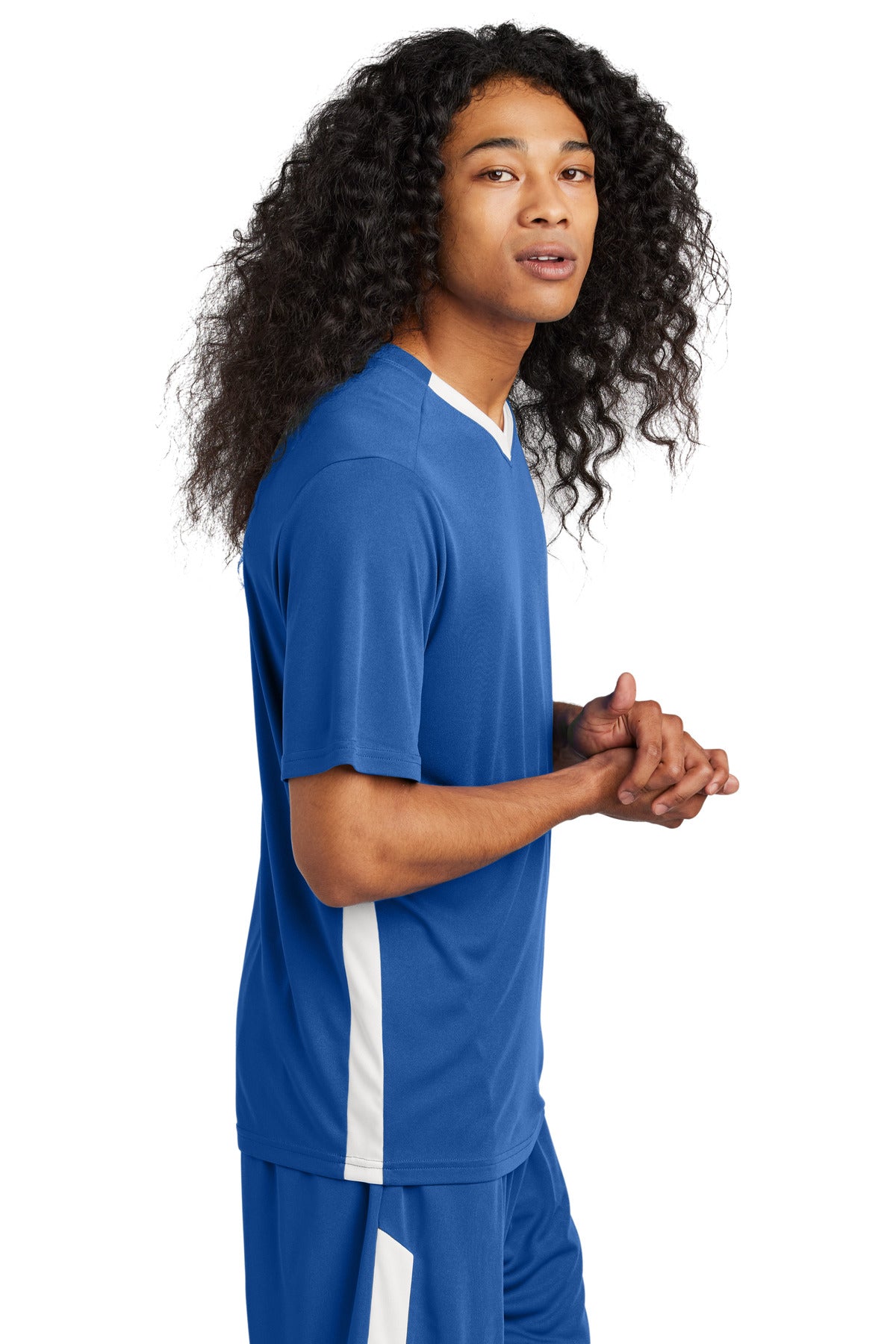 TRy/White Sport-Tek Competitor United V-Neck ST101