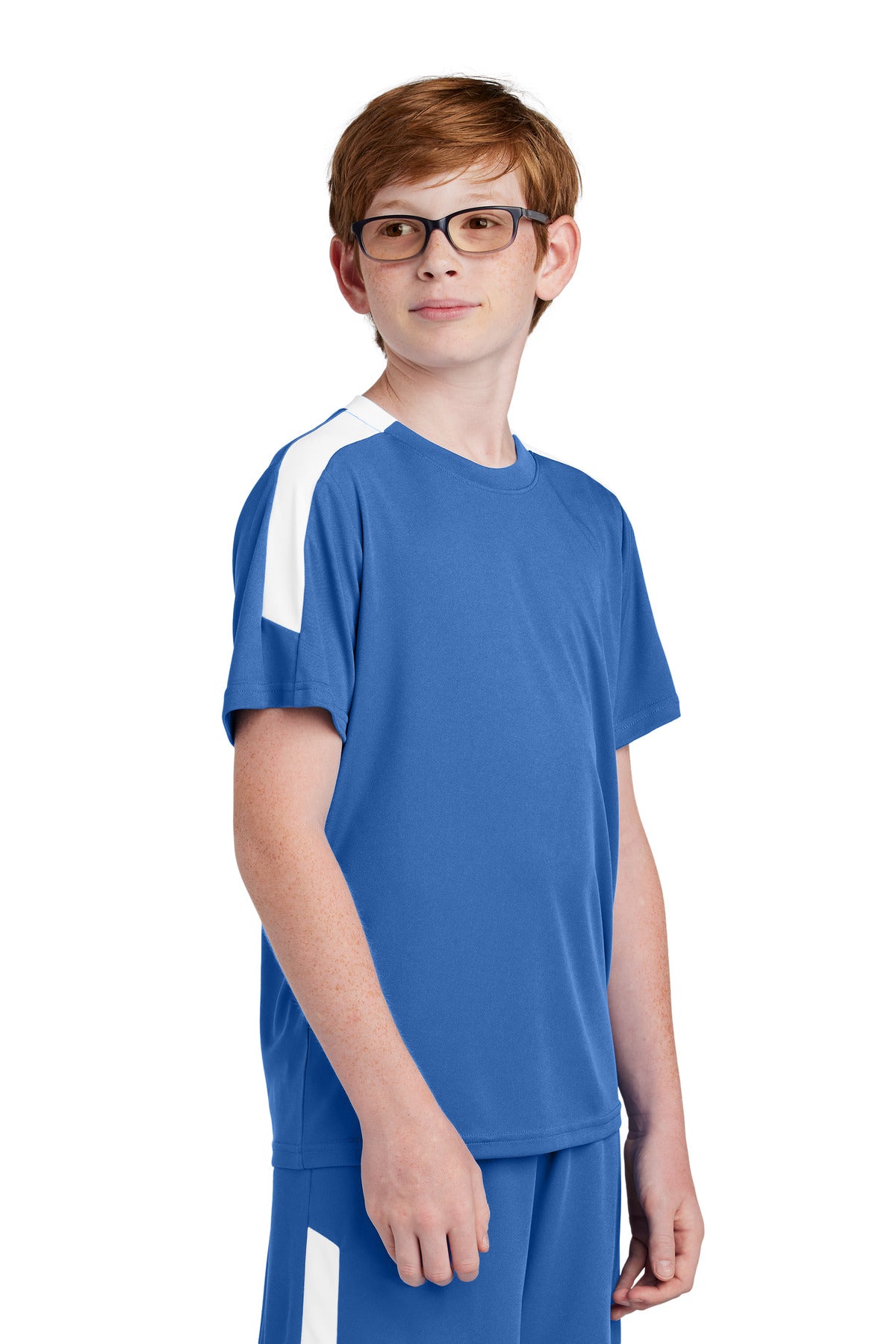 TRy/White Sport-Tek Youth Competitor United Crew YST100