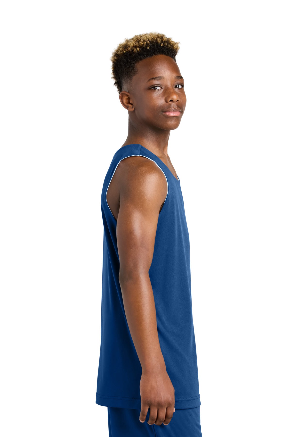 TRy/White Sport-Tek Youth PosiCharge Competitor Rev Tank YST551