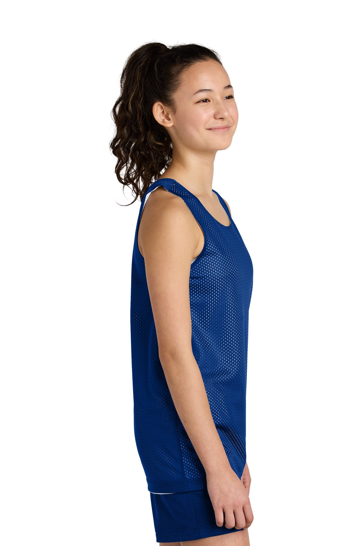 TRy/White Sport-Tek Youth PosiCharge Reversible Mesh Tank YST5000
