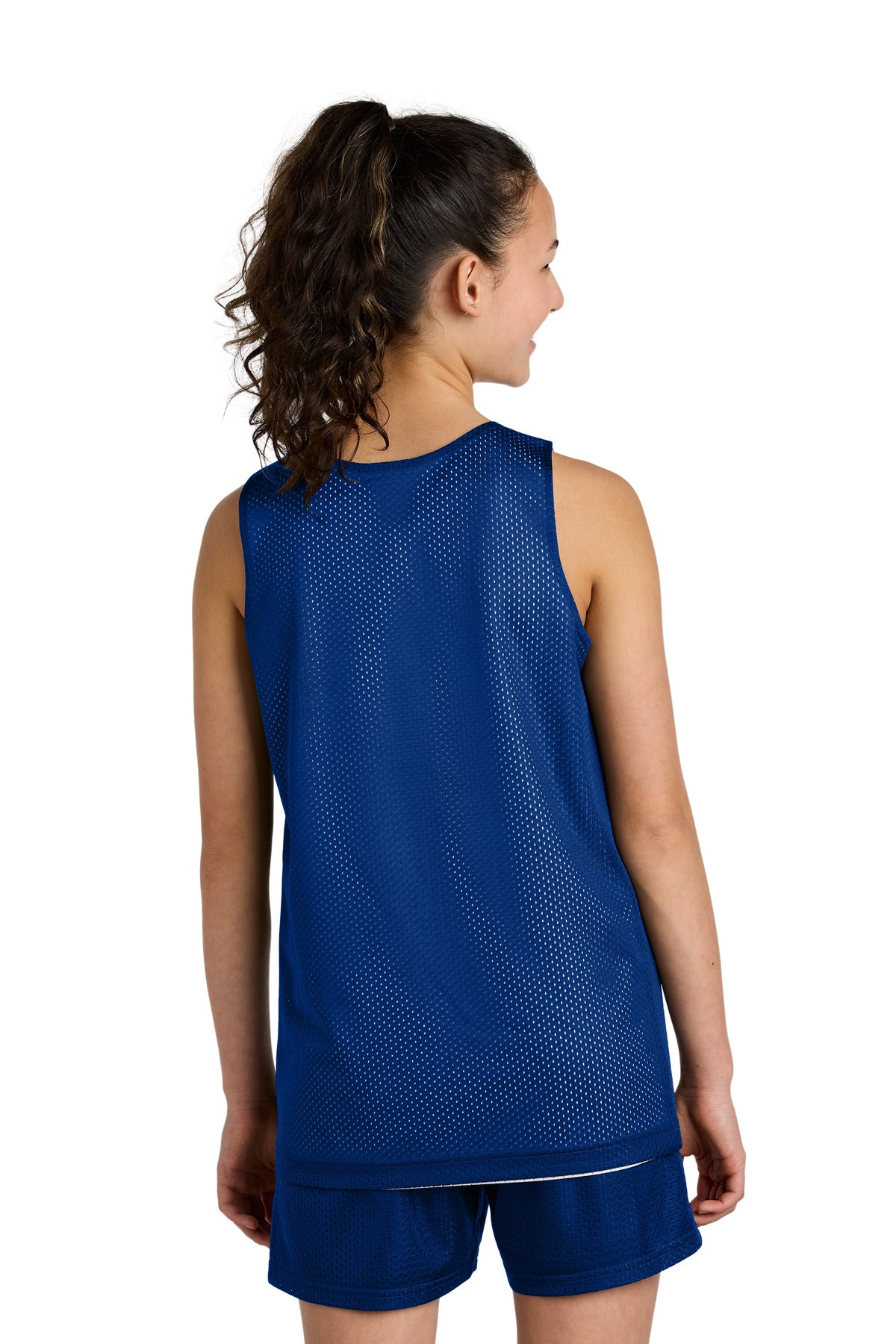 TRy/White Sport-Tek Youth PosiCharge Reversible Mesh Tank YST5000