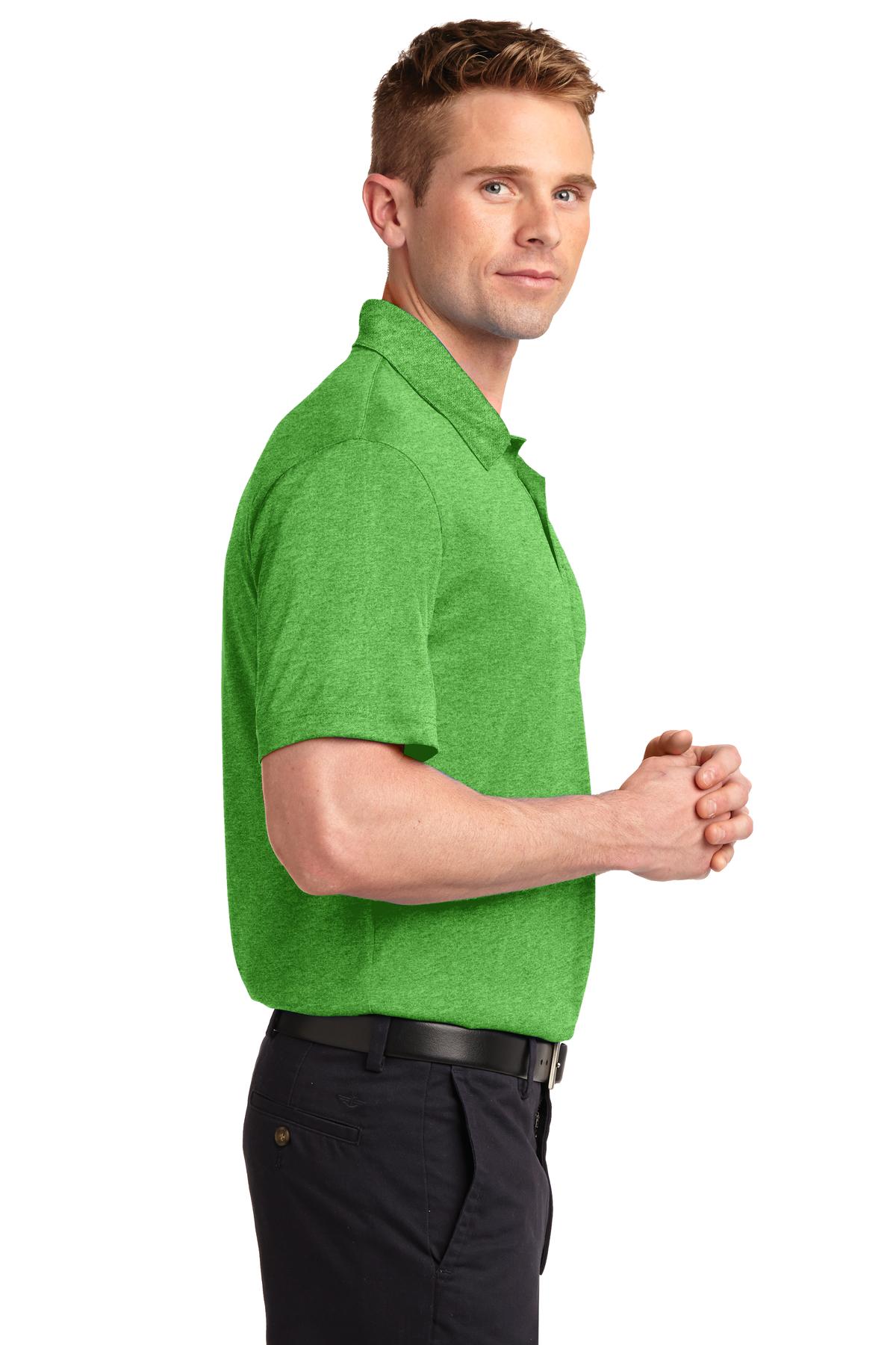 Turf Green Hth Sport-Tek Heather Contender Polo. ST660