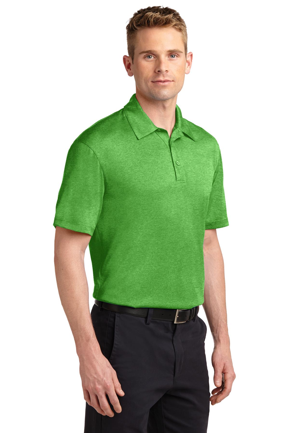 Turf Green Hth Sport-Tek Heather Contender Polo. ST660