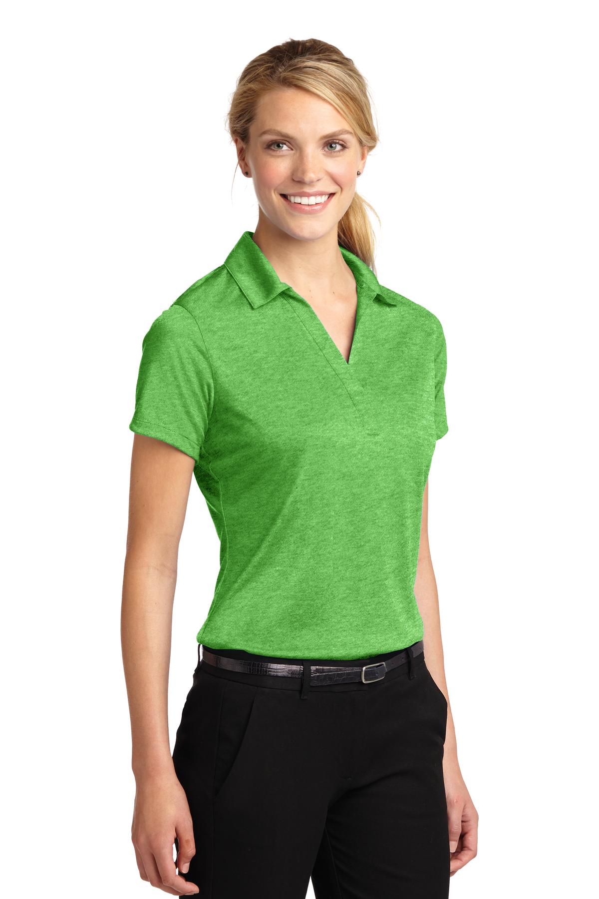 Turf Grn Hthr Sport-Tek Women's Heather Contender Polo. LST660