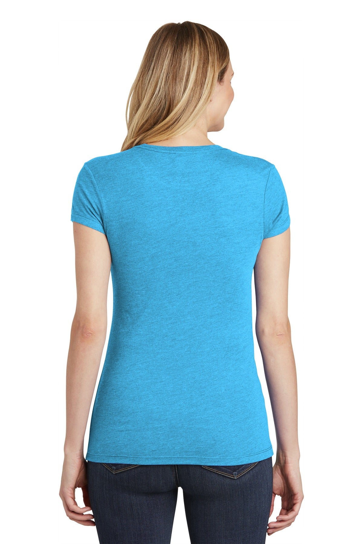 Turquoise Frst District Women's Fitted Perfect Tri Tee. DT155