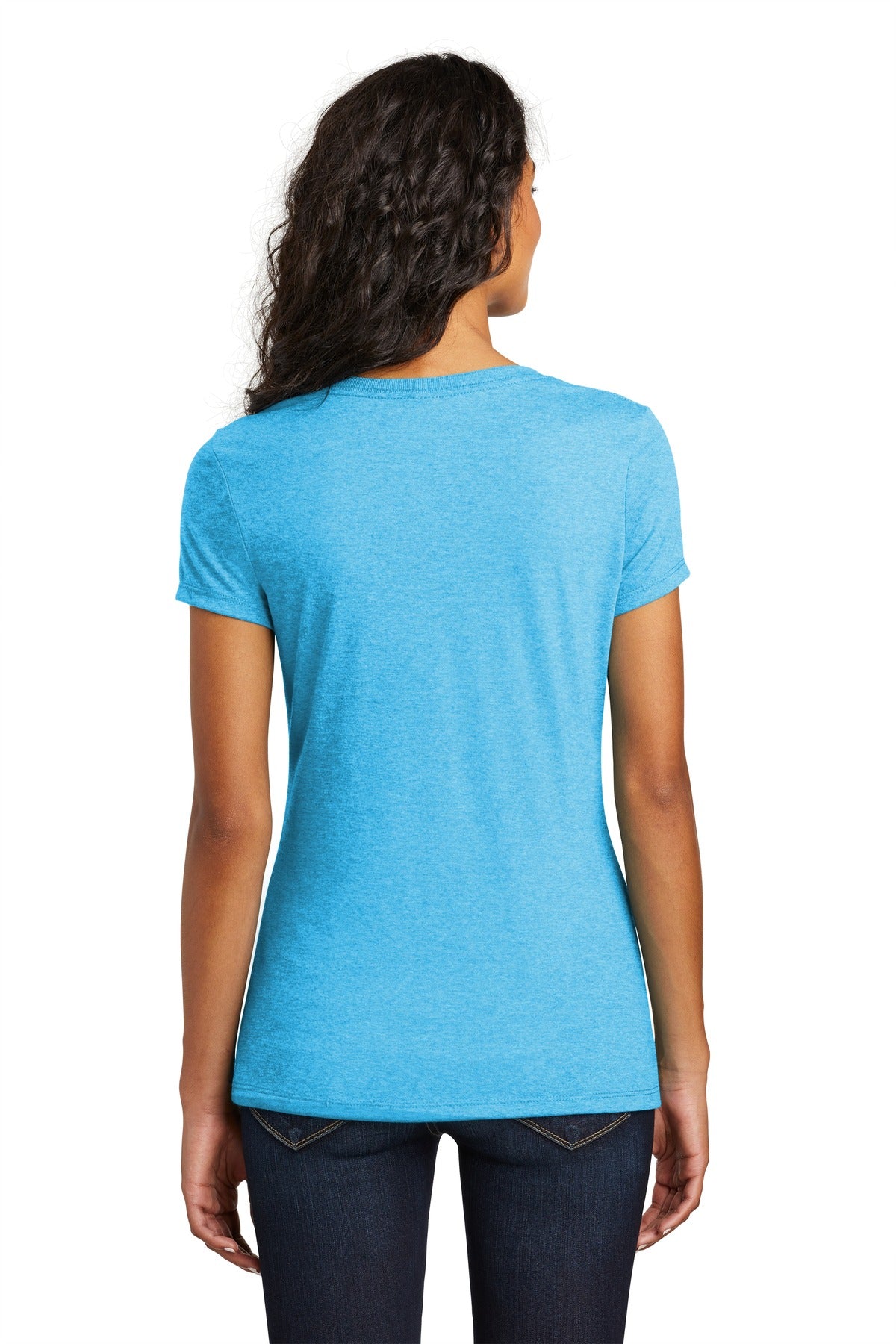 Turquoise Frst District Women's Perfect Tri V-Neck Tee. DM1350L