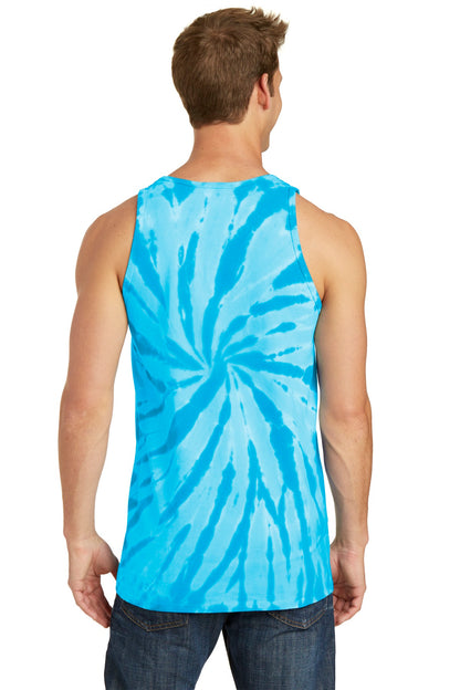 Turquoise Port & Company Tie-Dye Tank Top. PC147TT