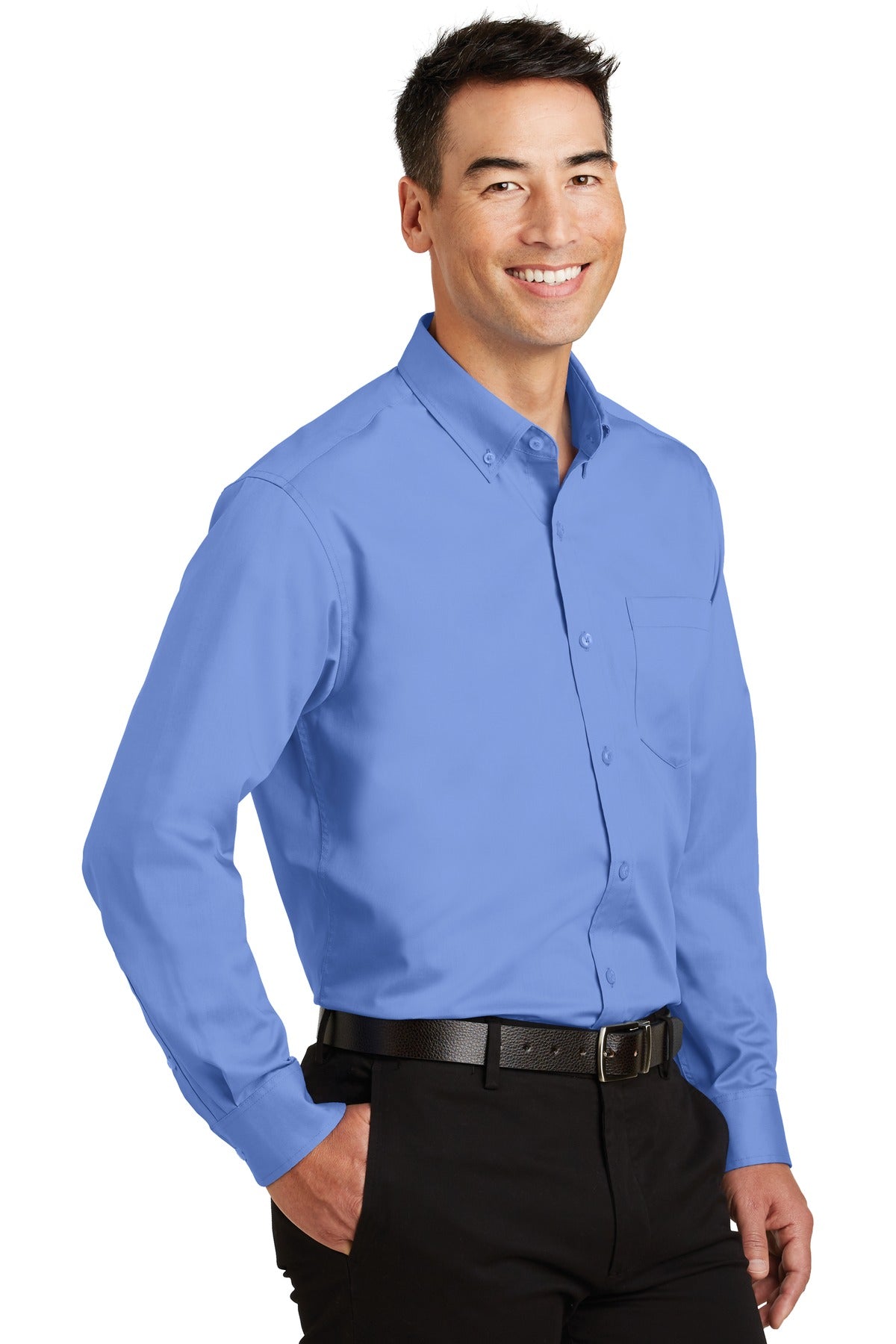 Ultramarine Bl Port Authority SuperPro Twill Shirt. S663