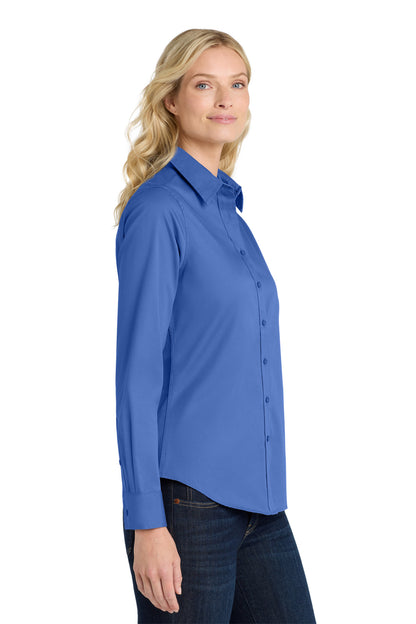 Ultramarne Blu Port Authority Women's Long Sleeve Easy Care Shirt. L608