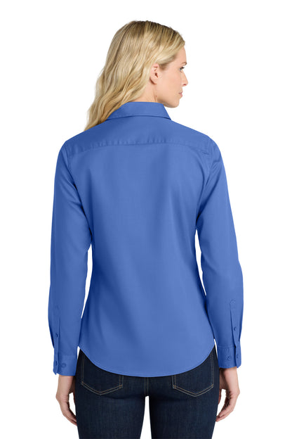 Ultramarne Blu Port Authority Women's Long Sleeve Easy Care Shirt. L608