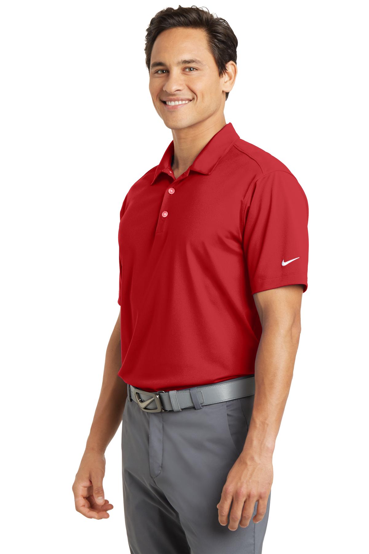 University Red Nike Dri-FIT Vertical Mesh Polo. 637167