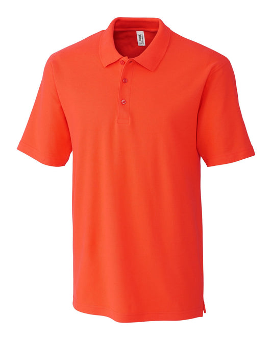 Front View of Blood Orange Clique Addison All Cotton Pique Short Sleeve Mens Polo  - XS