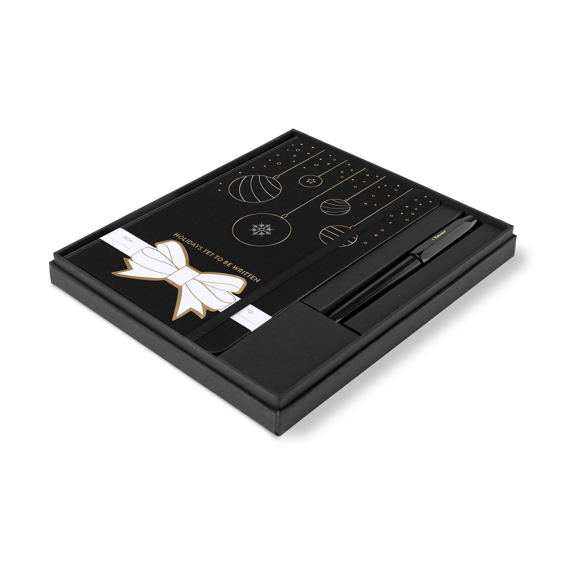 Black Moleskine® Hard Cover Holiday Notebook and Kaweco Pen Gift Set