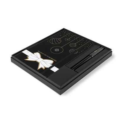 Black Moleskine® Hard Cover Holiday Notebook and Kaweco Pen Gift Set