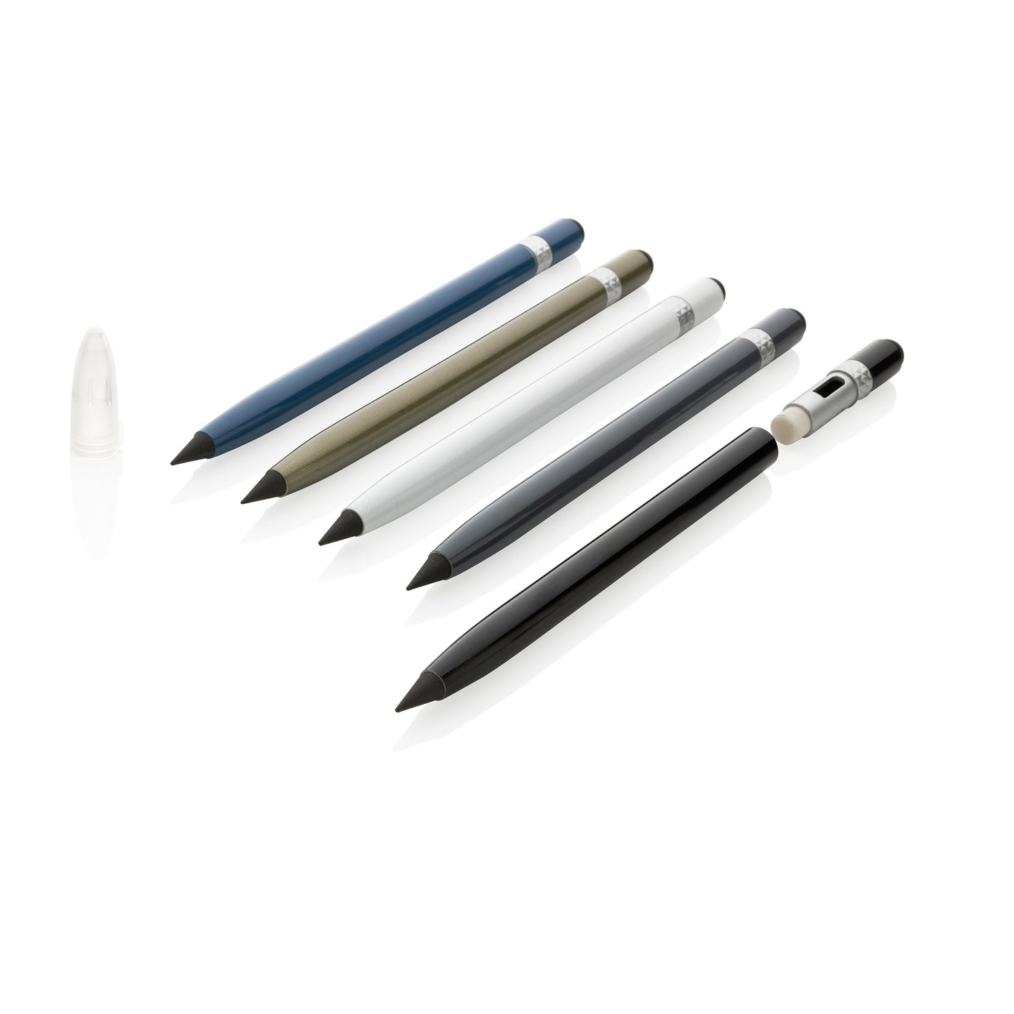 Black Aluminum Inkless Pen with Eraser