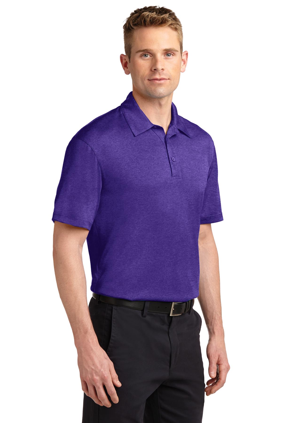 Var Purple Hth Sport-Tek Heather Contender Polo. ST660