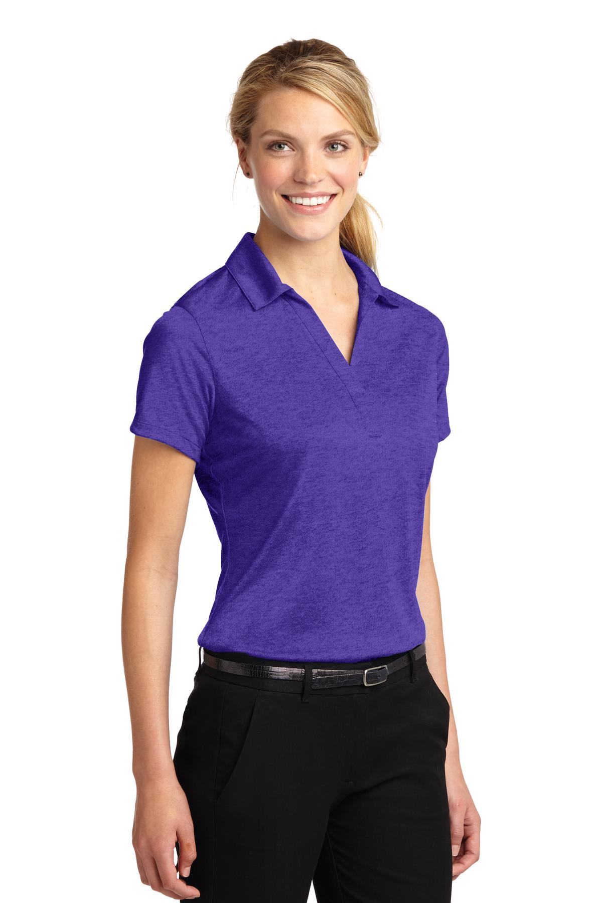 Var Purple Htr Sport-Tek Women's Heather Contender Polo. LST660