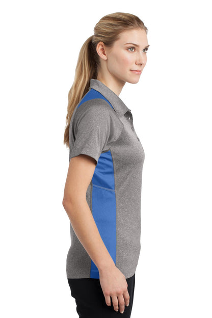 Vnt He/Car Blu Sport-Tek Women's Heather Colorblock Contender Polo. LST665