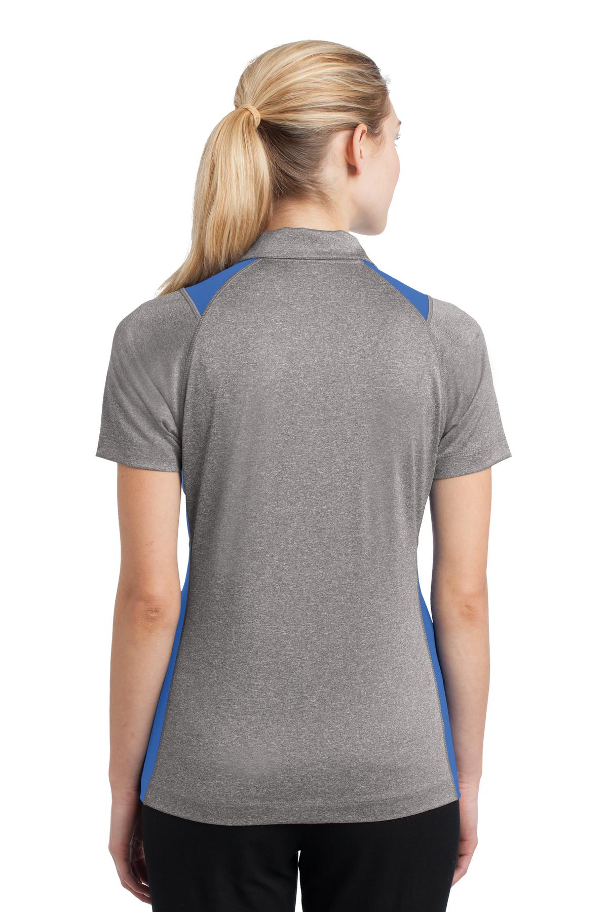 Vnt He/Car Blu Sport-Tek Women's Heather Colorblock Contender Polo. LST665