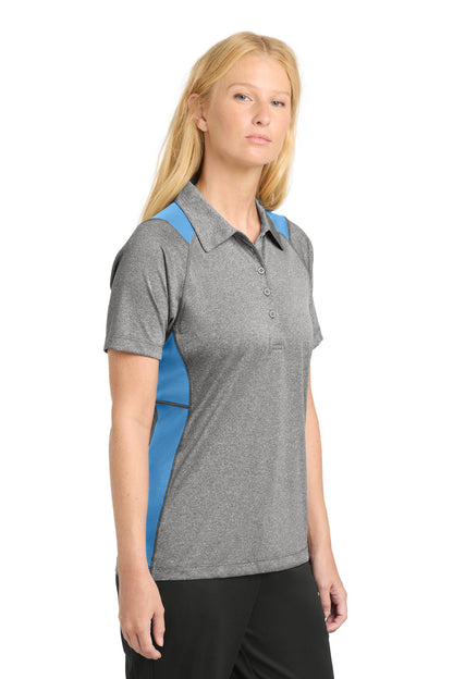 Vnt He/Car Blu Sport-Tek Women's Heather Colorblock Contender Polo. LST665