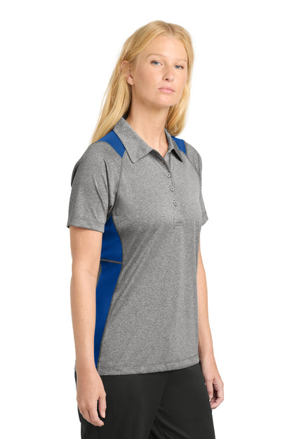 Vnt He/Tr Royl Sport-Tek Women's Heather Colorblock Contender Polo. LST665