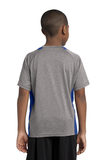 Vnt He/Tr Royl Sport-Tek Youth Heather Colorblock Contender Tee. YST361