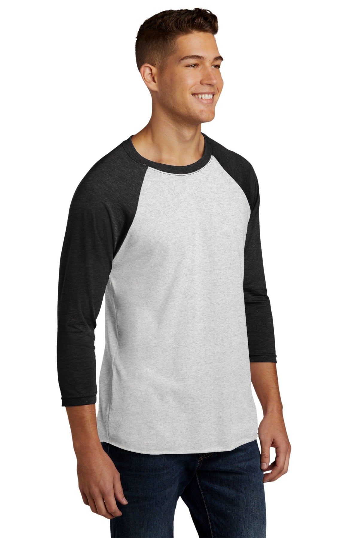 VtgB/HtrWh Next Level Apparel Adult Tri-Blend 3/4-Sleeve Raglan Tee. NL6051