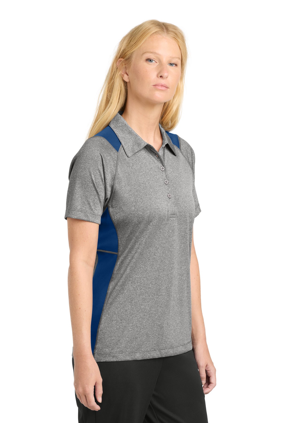 VtgHthr/Ry Sport-Tek Women's Heather Colorblock Contender Polo. LST665