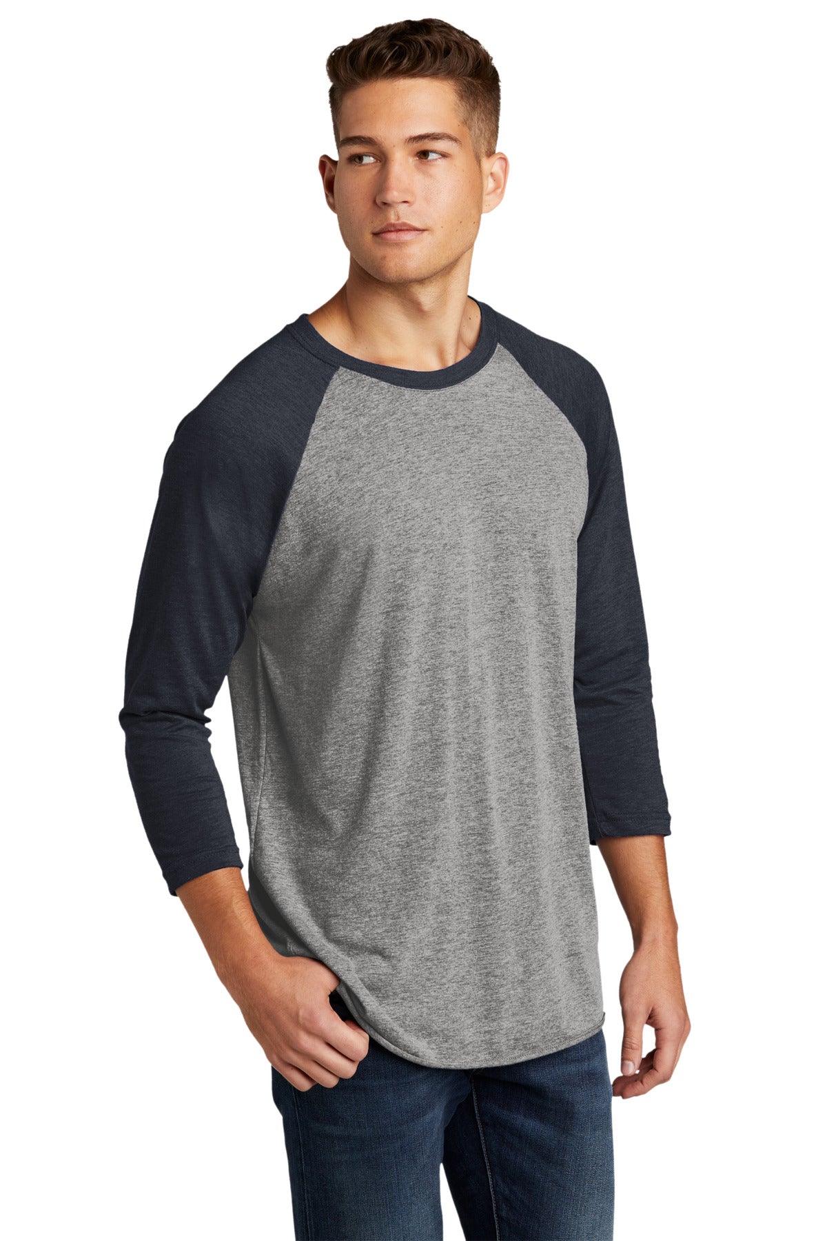 VtgNv/PrmH Next Level Apparel Adult Tri-Blend 3/4-Sleeve Raglan Tee. NL6051