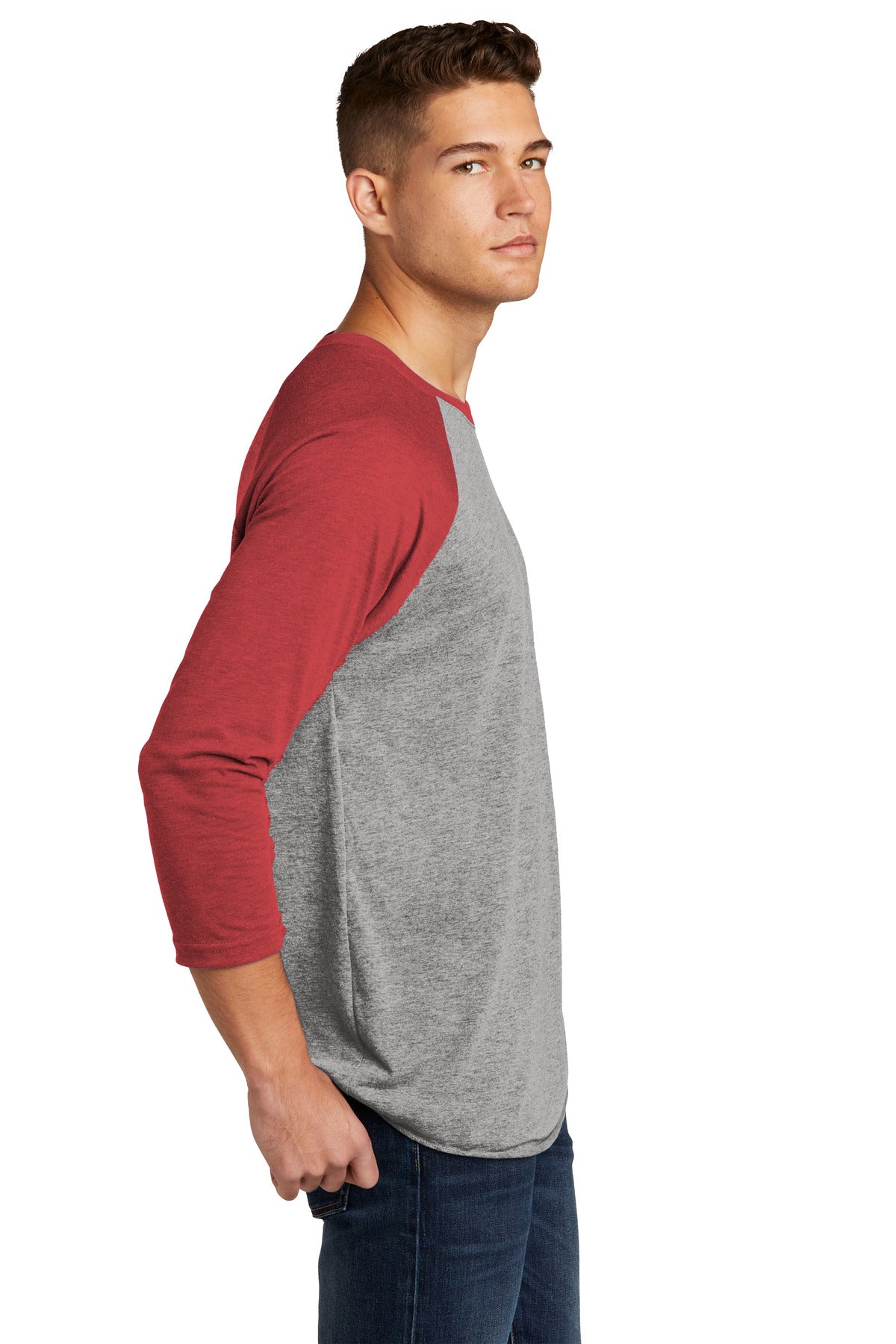 VtgRd/PrmH Next Level Apparel Adult Tri-Blend 3/4-Sleeve Raglan Tee. NL6051