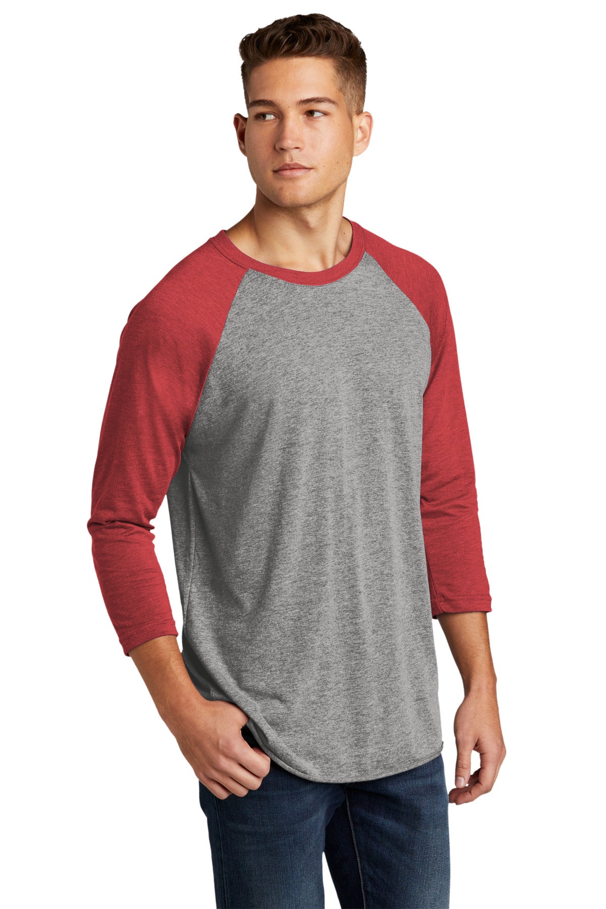 VtgRd/PrmH Next Level Apparel Adult Tri-Blend 3/4-Sleeve Raglan Tee. NL6051