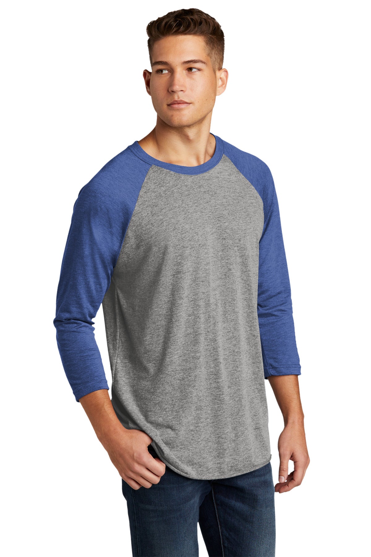 VtgRy/PrmH Next Level Apparel Adult Tri-Blend 3/4-Sleeve Raglan Tee. NL6051