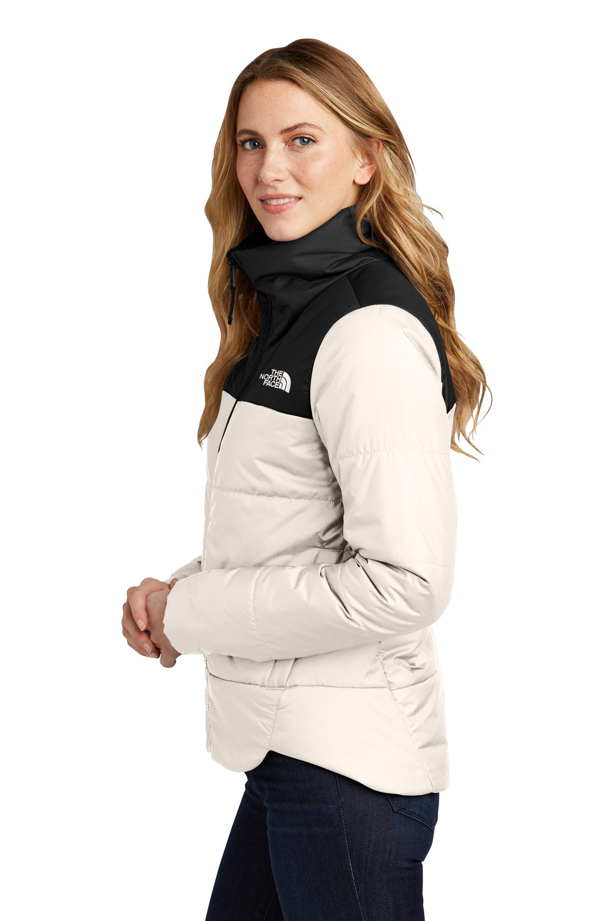 VtgWhite The North Face Women's Chest Logo Everyday Insulated Jacket NF0A7V6K