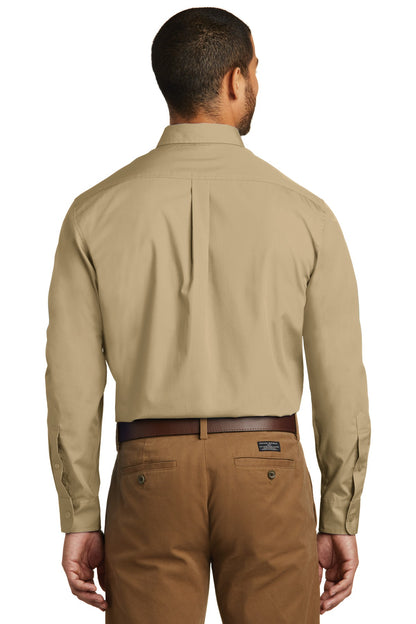Wheat Port Authority Long Sleeve Carefree Poplin Shirt. W100