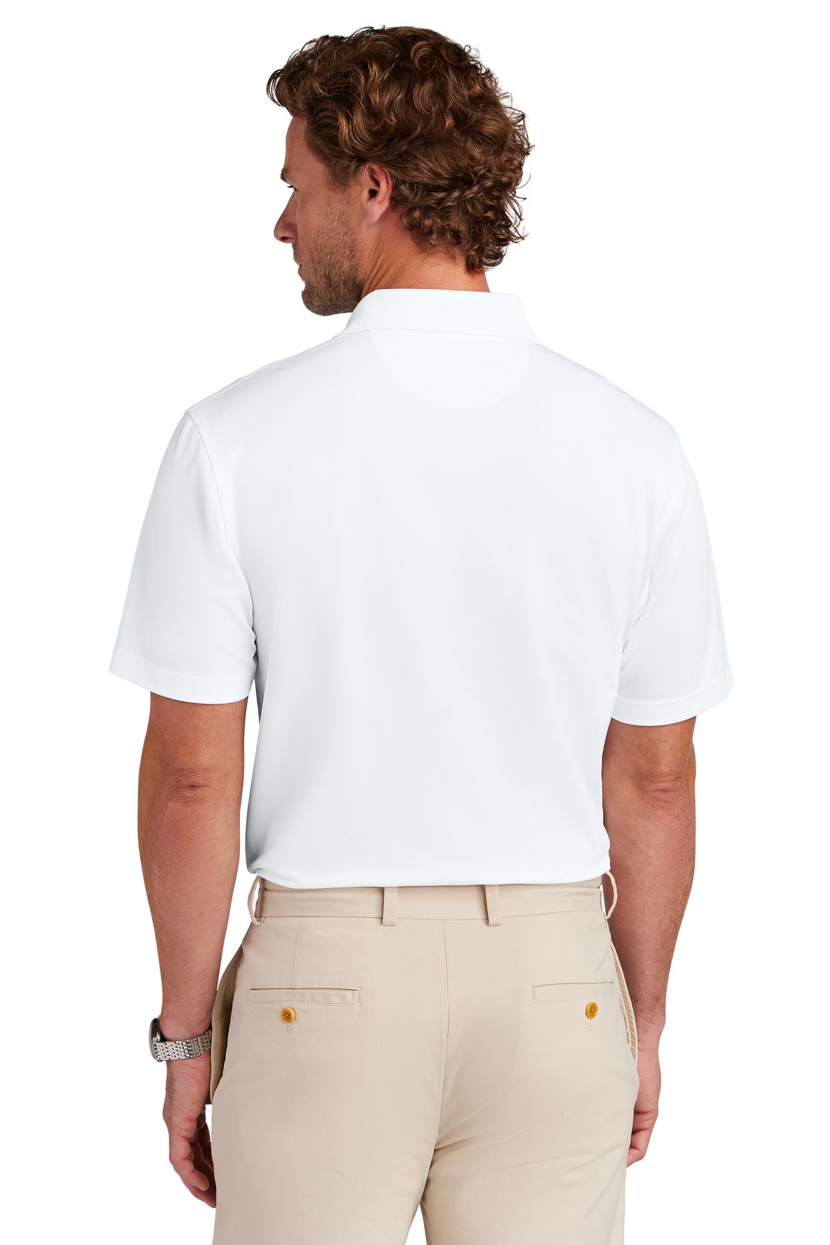 White Brooks Brothers Mesh Pique Performance Polo BB18220