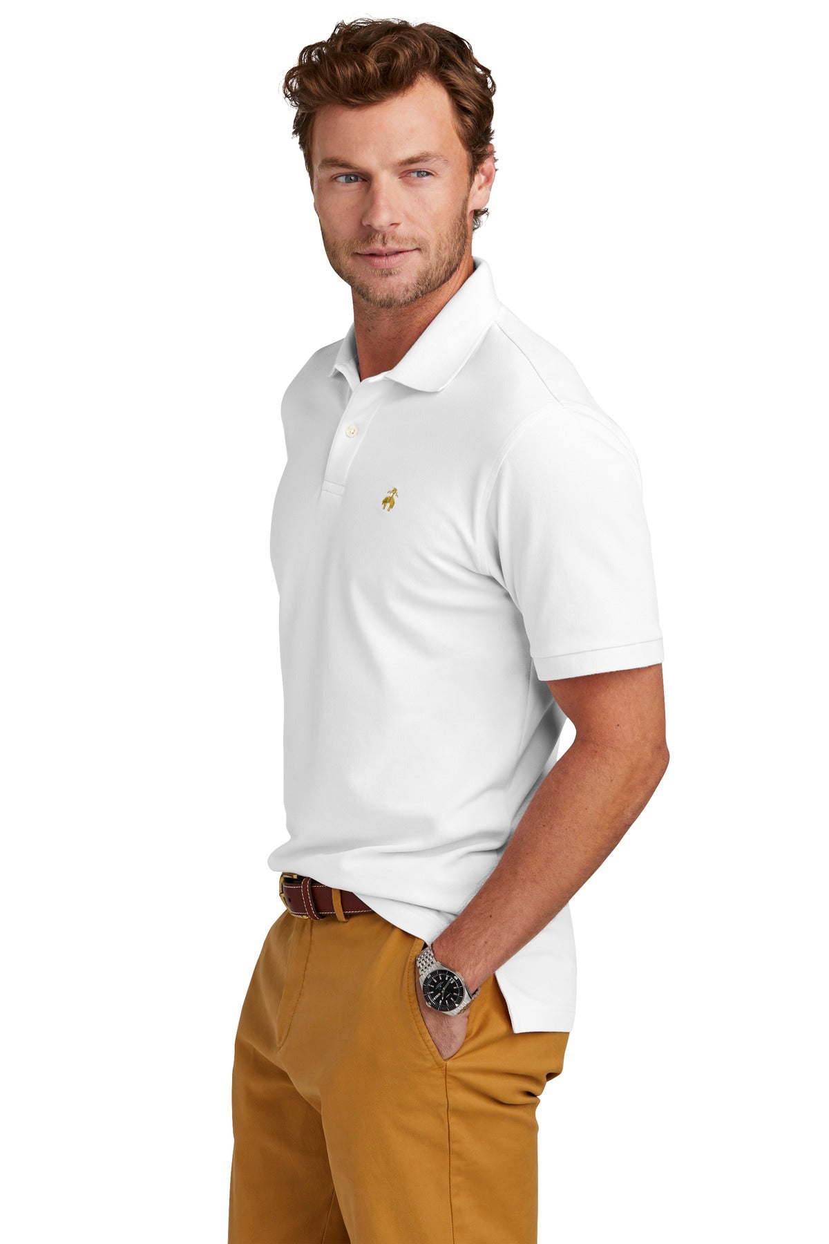 White Brooks Brothers Pima Cotton Pique Polo BB18200